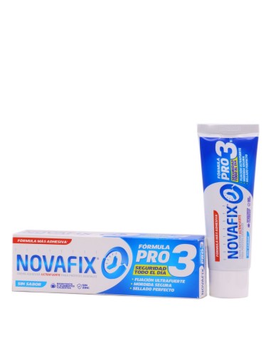 Novafix Pro 3 Crema Prótesis Dental Ultrafuerte Sin Sabor 50g