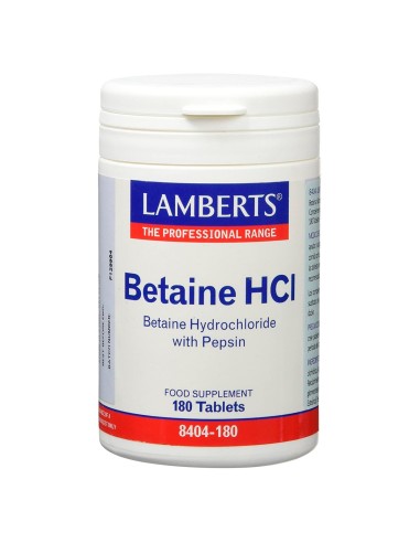 Lamberts Betaína HCI 324 mg y Pepsina 5 mg 180 tabletas