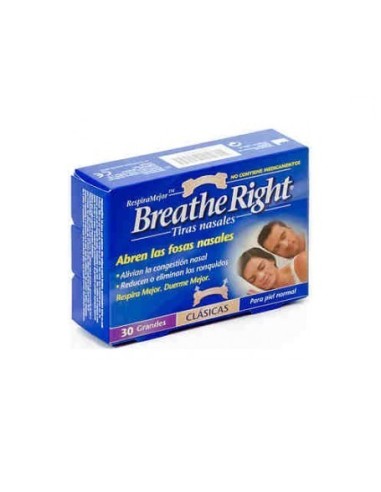 Breathe Right® tiras nasales color carne talla grande 30uds