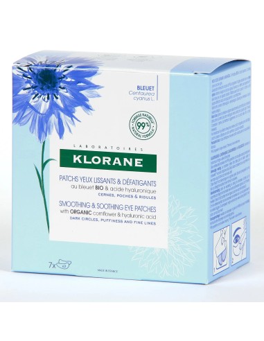 Klorane Parches alisantes y antifatiga al Aciano BIO y ácido hialurónico 14 parches